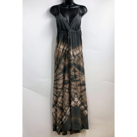 Gypsy 05 Tie-Dye Maxi Dress in Black and Tan - Picture 1 of 15